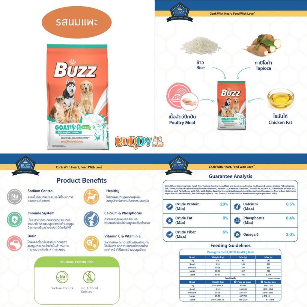 buzz-อาหารสุนัข-ครบทุกรส-ทุกสายพันธุ์-1kg-บัซซ์-บัซ-balanced-บัซ-อาหารสุนัข