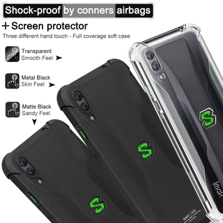 Imak Xiaomi Black Shark 2 Pro Shockproof Casing Soft TPU Case Galaxy BlackShark 2 Matte Silicone Back Cover Screen Film