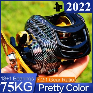 Baitcasting Reel bc 18 + 1BB 7.2: 1 ลากสูงสุด 75 กก. รอกตกปลา คันเบ็ดรอก หล่อล้อ รอกตกปลา กระทะ