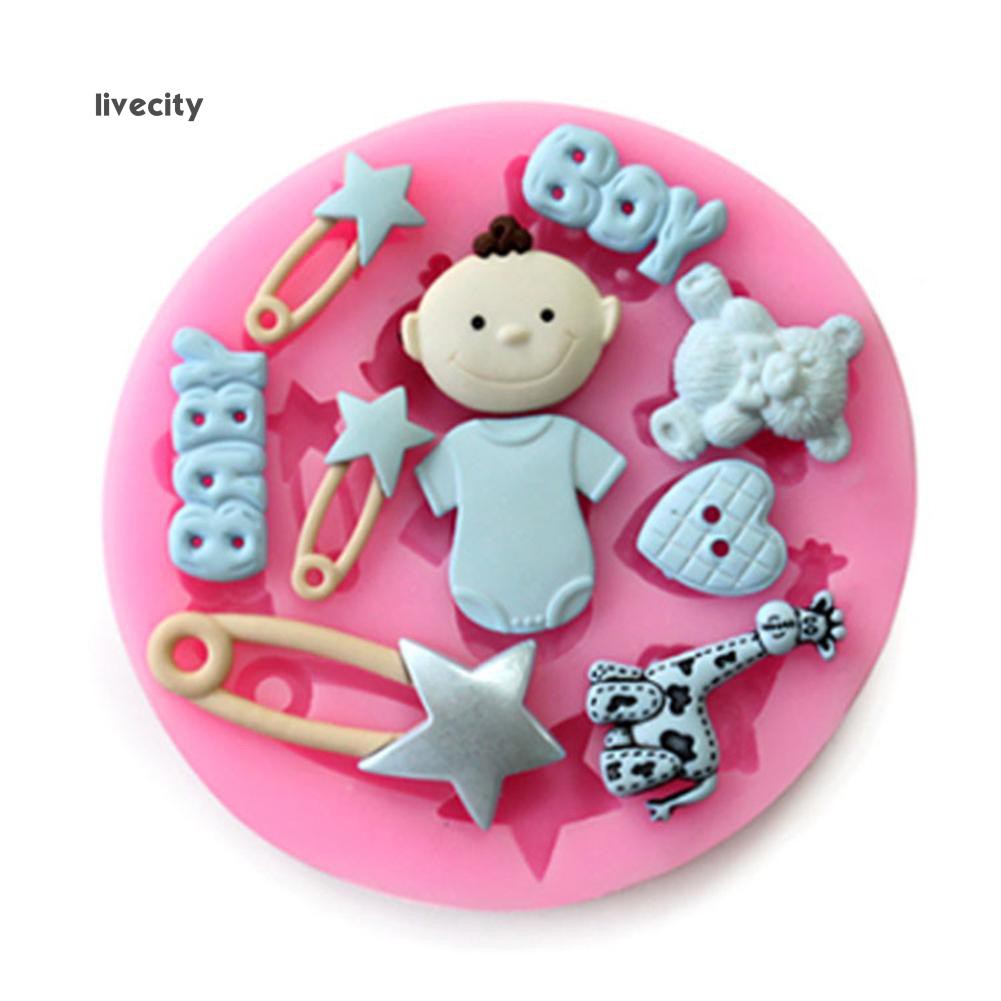 livecity-แม่พิมพ์ซิลิโคน-รูปหมี-เด็กทารกน่ารัก-สําหรับทําเบเกอรี่-เค้ก-diy