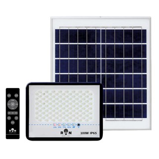 ไฟสปอทไลท์ภายนอก ไฟสปอตไลท์ SOLAR RIN 213061101 100 วัตต์ DAYLIGHT โคมไฟภายนอก โคมไฟ หลอดไฟ SOLAR FLOODLIGHT RIN 2130611