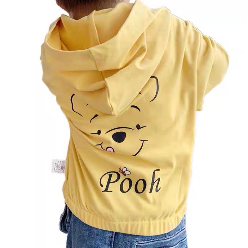 ken010-พร้อมส่ง-เสื้อคลุมเด็กมีฮู้ด-ลาย-pooh