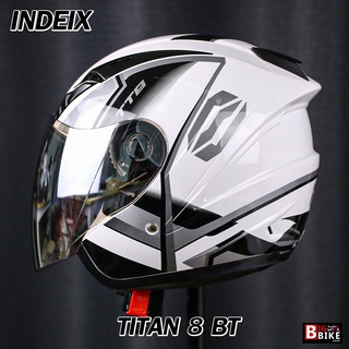 หมวกกันน็อค INDEX TITAN-8 BT สีขาว รุ่นใหม่ล่าสุด มีหลุมติดตั้งลำโพง Bluetooth นวมถอดซักได้ มีไซส์ให้เลือก M/ L/ XL