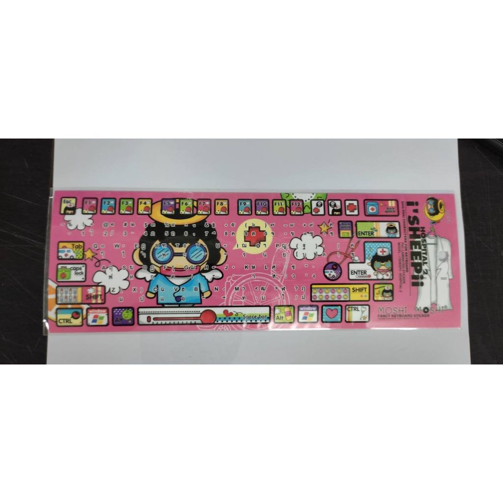 sticker-keybord-thai-english-สติ๊กเกอร์ติดคีย์บอร์ด-ลวดลายน่ารัก