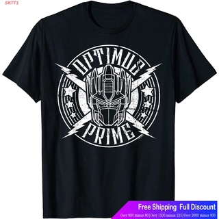 SKTT1 เสื้อยืดกีฬา Transformers Optimus Prime Rock Badge T-Shirt Mens Womens T-shirts