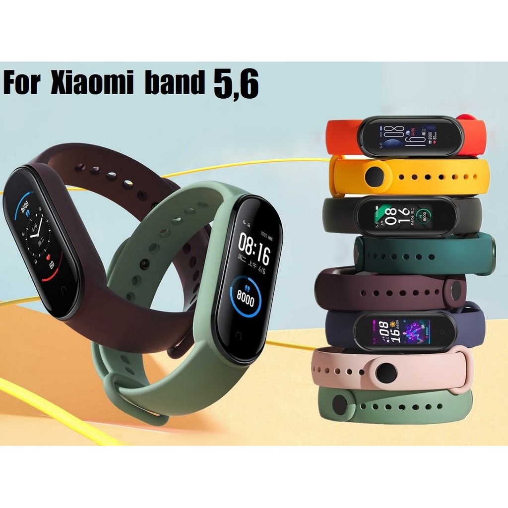ภาพหน้าปกสินค้าสายนาฬิกา mi band 5/ สาย mi band 6 replacement Soft สาย for Xiaomi band 5 / สาย miband 6 Strap silicone Wristband Strap for Mi 5