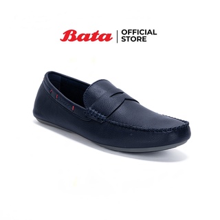 Bata บาจา รองเท้าโลฟเฟอร์ คัทชู สวมใส่ง่าย รองรับน้ำหนักเท้า ใส่สบาย เบา ไม่ลื่น  สำหรับผู้ชาย รุ่น Frame สีกรมท่า 8419119