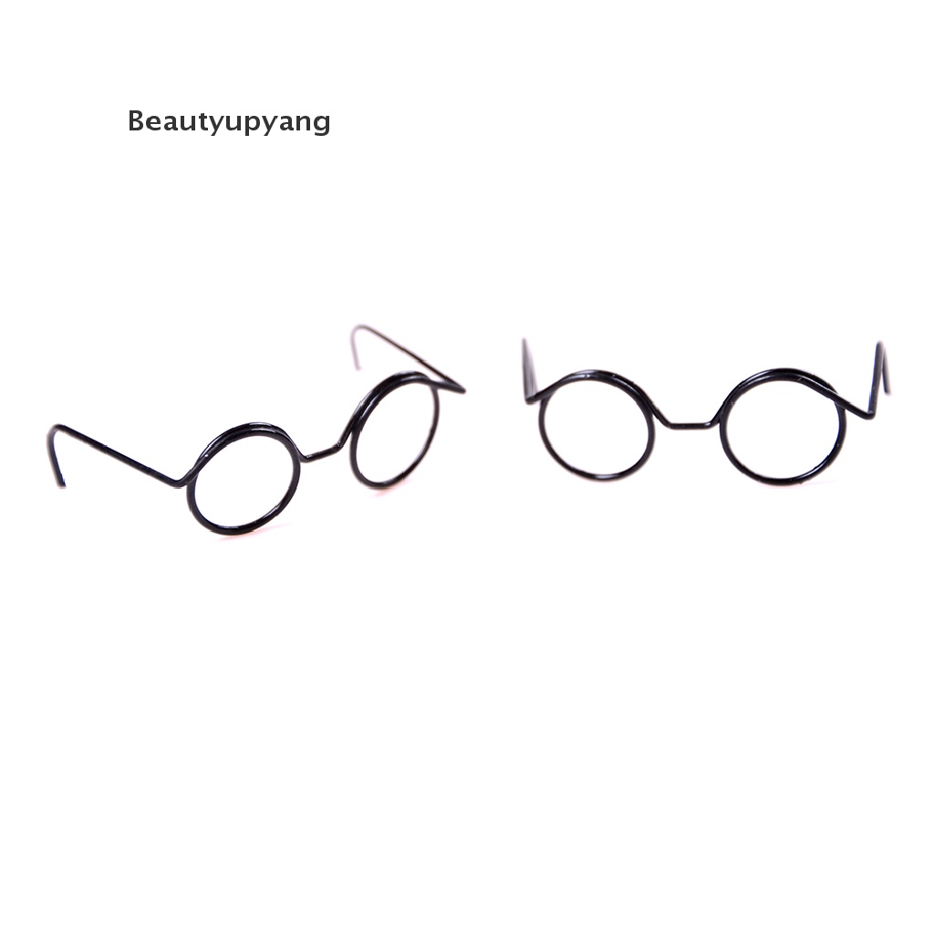 beautyupyang-แว่นตากรอบกลม-ไร้เลนส์-สไตล์เรโทร-สําหรับตุ๊กตา-bjd-1-6-30-ซม-2-ชิ้น