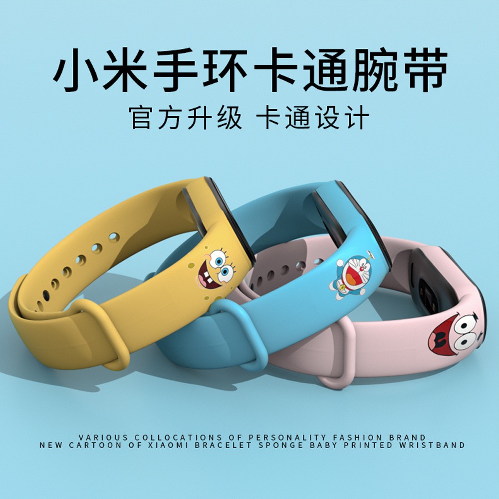 สายรัดซิลิโคนแทนการ์ตูนน่ารักกีฬาสายรัดข้อมือสำหรับ-xiaomi-mi-band-6-5-4-3