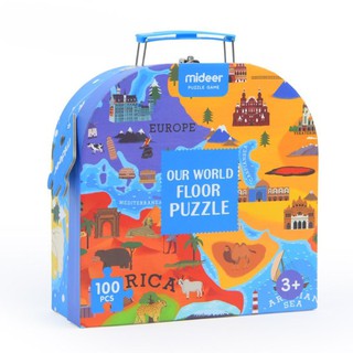 จิ๊กซอว์แผนที่โลก 100 ชิ้น Our World Floor Puzzle MD3027 MAP Mideer 2WINBOOKTOYS