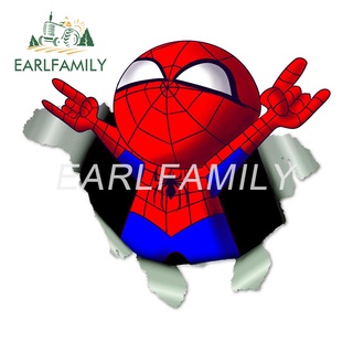 Earlfamily สติ๊กเกอร์ลาย Spiderman กันน้ําสําหรับติดตกแต่งรถยนต์