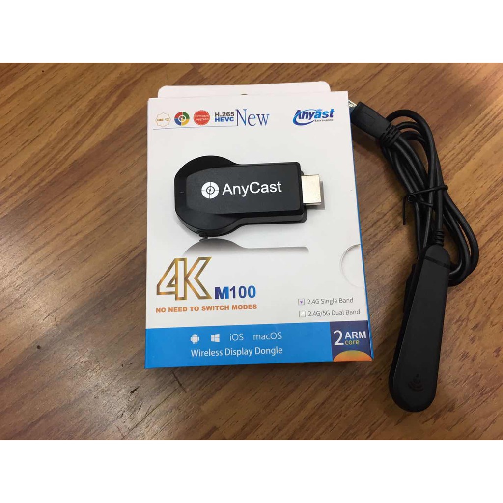 ภาพสินค้า(ของแท้100%+มีประกัน)AnyCast 4K M100 รองรับios12, android แสดงผลทีวี 4K Dongle Display Receiver  สินค้าตัวใหม่ล่าสุดจาก จากร้าน yy.accessory บน Shopee ภาพที่ 1