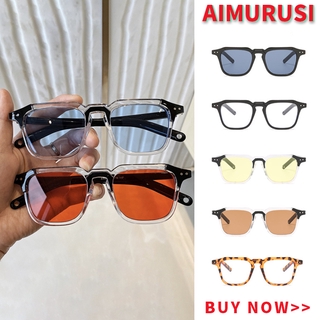 (Aimurusi) พร้อมสต็อก COD แว่นตากันแดดกรอบสี่เหลี่ยมแฟชั่นเกาหลีสไตล์ย้อนยุคป้องกัน UV400 แว่นตาป้องกันผู้หญิง / ผู้ชาย