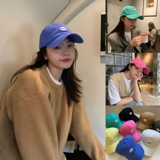 ภาพขนาดย่อสินค้าพร้อมส่ง 7 สี หมวกแก๊ปสีสันสดใสสไตล์เกาหลี หมวกเบสบอล หมวก cap เกาหลี