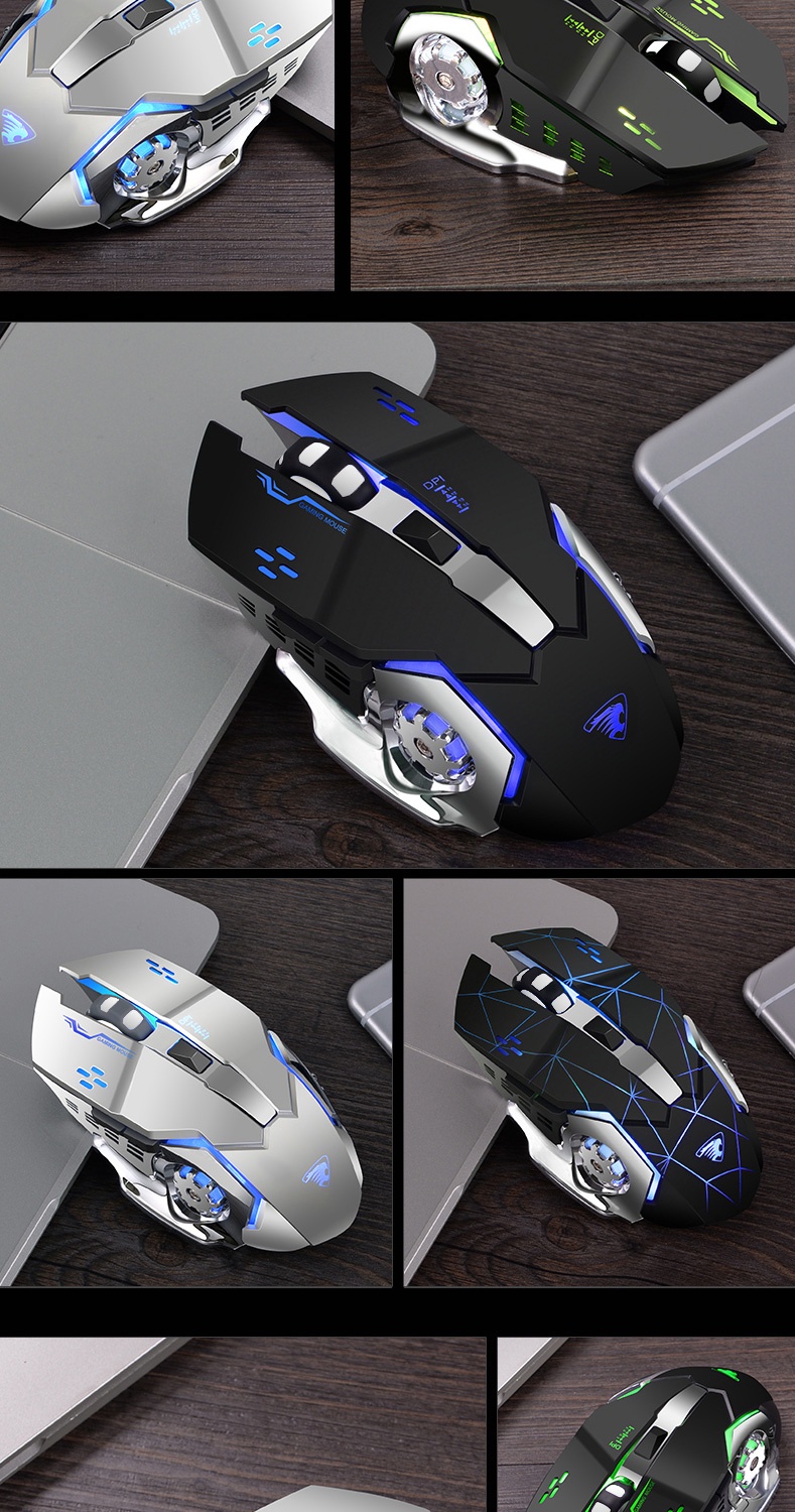 มุมมองเพิ่มเติมของสินค้า KONIG เม้าส์ Mouse รองรับระบบไร้สาย / คู่ Gaming Optical Engine เมาส์ไร้เสียง ายเมาส์ไร้สาย การออกแบบตามหลักสรีรศาสตร์