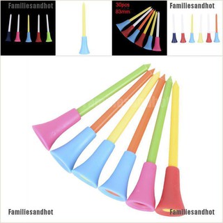 💕HOT SELL  30PC Multi Color Plastic Golf Tees 83mm Durable Rubber Cushion Top Golf Tee