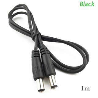 BLACK DC Power Plug 5.5 x 2.1mm Male To 5.5 x 2.1mm Male CCTV Adapter Connector Cable