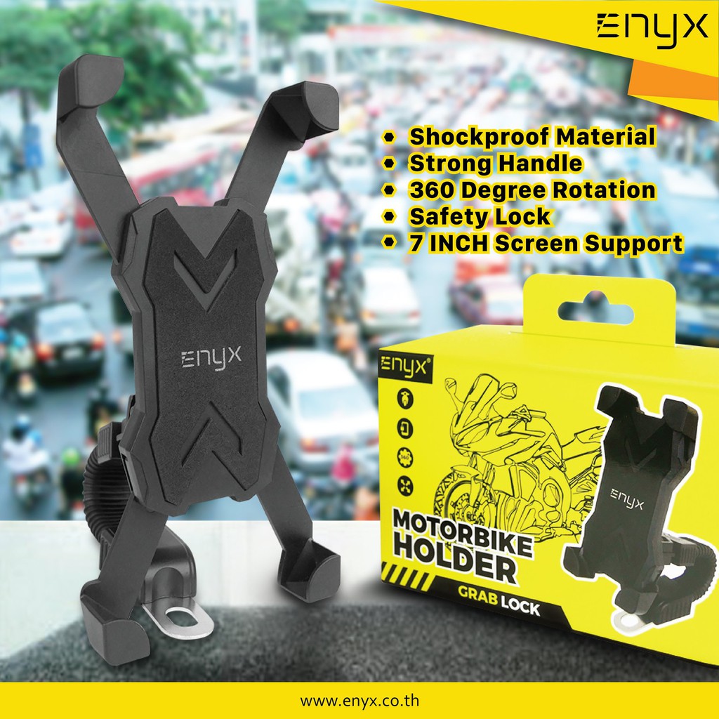 ภาพหน้าปกสินค้าENYX MotorBike Holder ที่ยึดมือถือกับมอเตอร์ไซต์ Grab Lock จากร้าน maxgadget บน Shopee