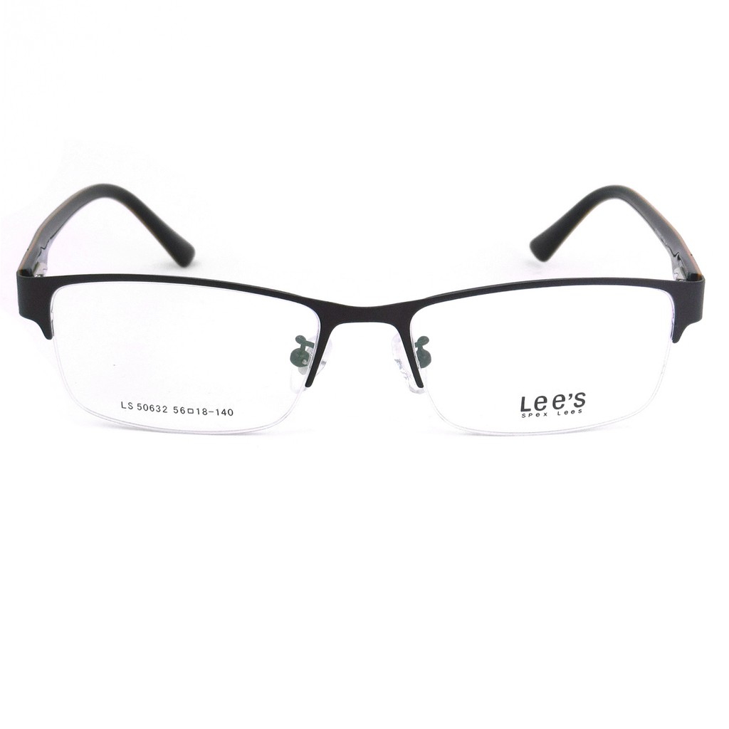 lees-แว่นตา-รุ่น-50632-c-12-สีน้ำตาล-กรอบเซาะร่อง-ขาสปริง-วัสดุ-สแตนเลส-สตีล-สำหรับตัดเลนส์-กรอบแว่นตา-eyeglasses