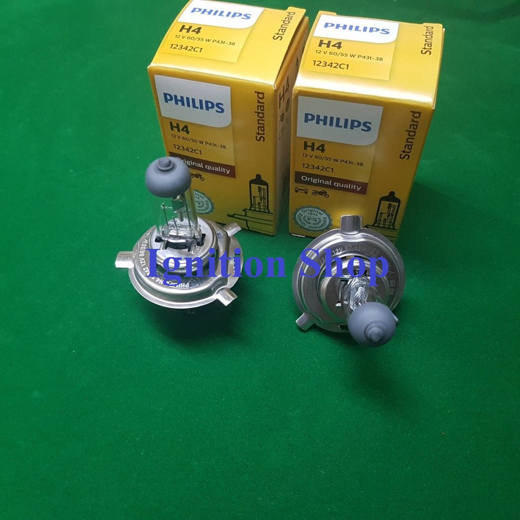 หลอดไฟหน้า-philips-h4-12-volt-60-55-w-p43t-38-12342c1-จำนวน-2-หลอด-standard-ประกัน-3-เดือน-philip-ฟิลลิป