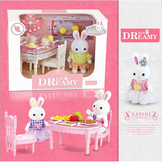 ตุ๊กตาเฟอร์กระต่าย-อุปกรณ์เยอะ-สีน่ารัก-มีให้เลือก-5-เเบบ-สินค้าพร้อมส่งในไทย