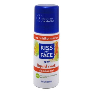 KISS MY FACE Sport Liquid Rock Roll-On Deodorant with Willow Bark and Mineral Salt - Set of 2 Pieces - 2 x 88 ML.