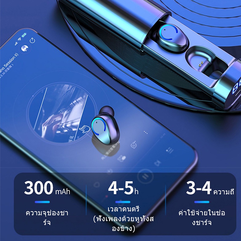 ภาพหน้าปกสินค้าหูฟังบลูทูธ เบสหนักๆ TWS MEES Wireless earbuds รุ่น T2 Bluetooth 5.0 หูฟังไร้สาย หูฟังมือถือ ระบบสัมผัส Touch Control จากร้าน meerearly บน Shopee