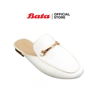 สินค้า Bata LADIES\'CASUAL รองเท้าส้นแบนแฟชั่นหญิง SABOT แบบสวม เปิดส้น สีขาว รหัส 5611915 / สีดำ รหัส 5616915