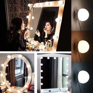 ไฟติดกระจกแต่งหน้า กระจก ไฟแต่งหน้า 10Led Mirror Lights ไฟติดโต๊ะเครื่องแป้ง ไฟติดกระจก ปรับสีได้3สี ใชไฟUSB