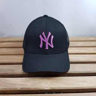 ของแท้ นำเข้าจากเกาหลี หมวก New York หมวก NY MLB YANKEES รหัส 32CP85741 ดำปักชมพู