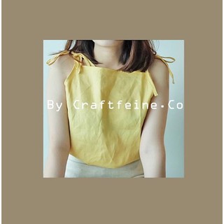 * Natsu Tops • เสื้อสายเดี่ยวผูกไหล่ผ้าลินิน (Yellow Honey Lime)