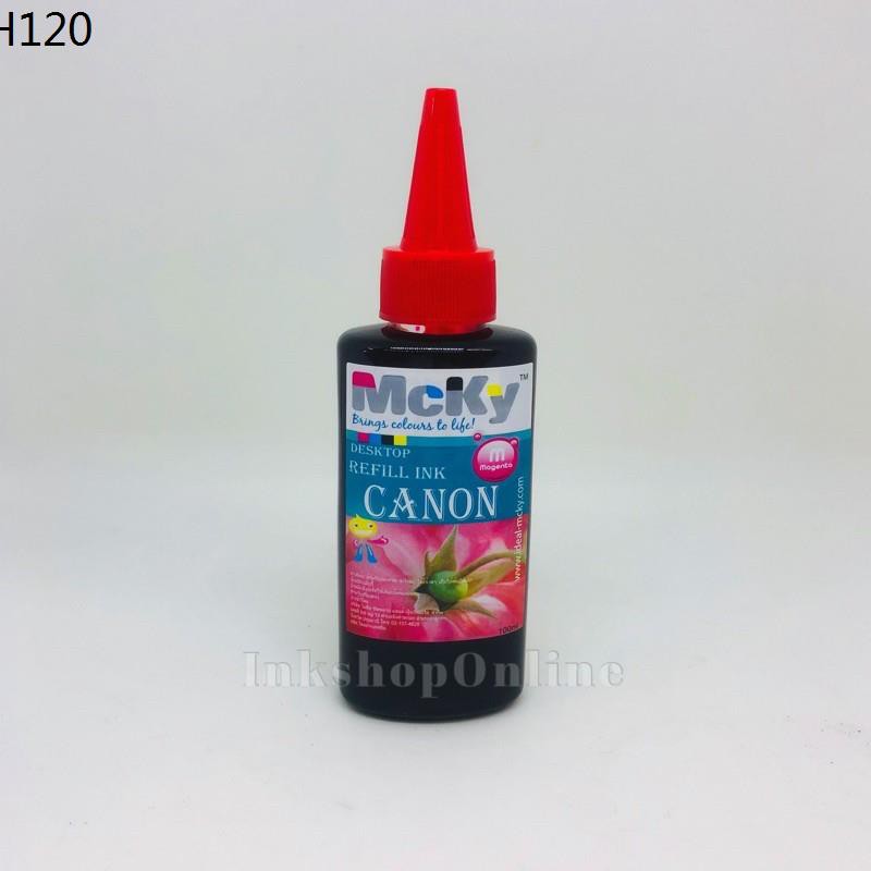 หมึกเติม สำหรับcanon ยี่ห้อ Mcky ขนาด100 ml.(ขวดแบน) | Shopee Thailand