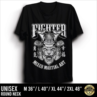 Fullyshop เสื้อยืดคอกลมสกรีนลาย FIGHTER (แขนสั้น)