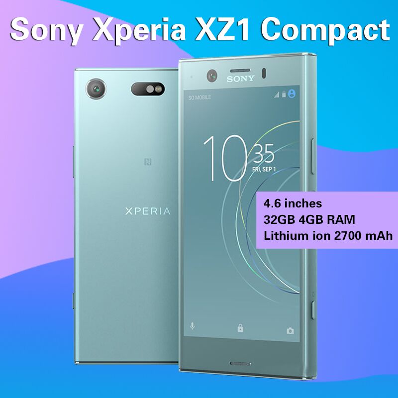 ภาพหน้าปกสินค้าSony Xperia XZ1 Compact 4.6 inch Android smartphone 4+32GB original waterproof phone