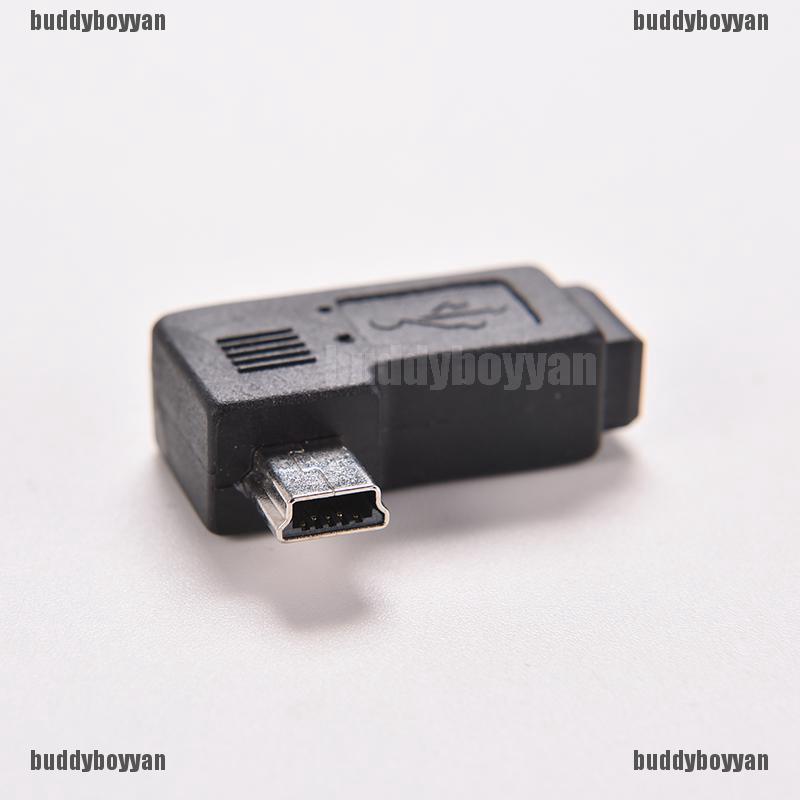 Thro อะแดปเตอร์เชื่อมต่อ USB 2.0 Mini 5 Pin Male to Female มุมขวา 90 องศา สีดํา