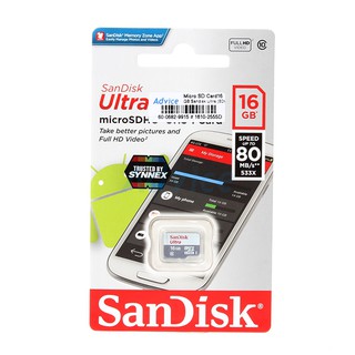 Micro SD 16GB SanDisk ULTRA (SDC10, Class 10) 80 MB/s