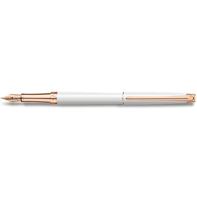 ปากกาหมึกซึม-caran-dache-white-rose-gold-l-man-slim-fountain-pen-4791-001