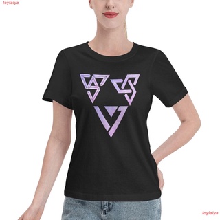 loylaiya แฟชั่นสบายๆ เสื้อ เซเวนทีน Seventeen Logo Adore U T-Shir Fashion Tee 100%Cotton Womens Basic Short Sleeve T-Sh