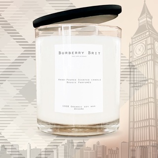 เทียนหอม กลิ่น Burberry Brit 300g / 10.14 oz (35 - 55 hours) Double wicks candle (แบบไม่มีฝาปิด) Sweet vanilla &amp;Balsamic