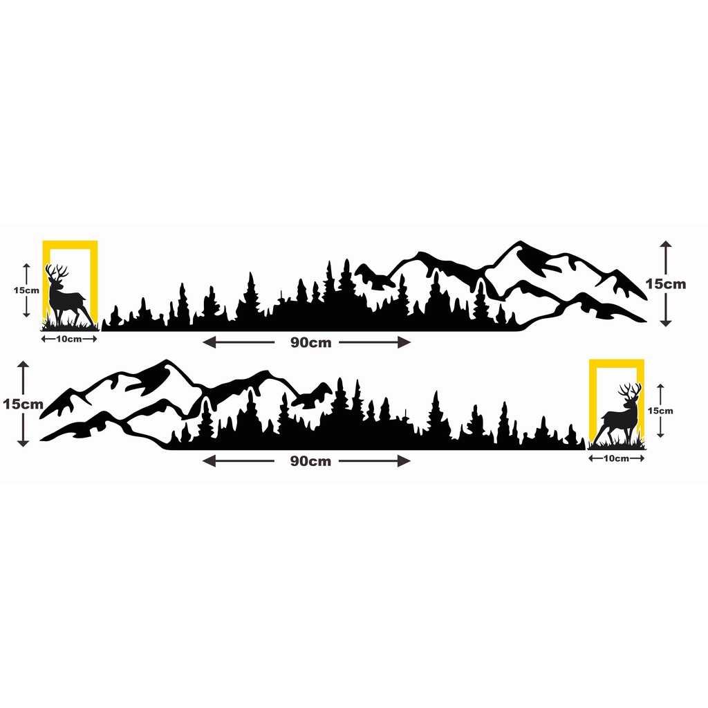 สติกเกอร์ตัดต้นไม้-ภูเขา-สําหรับตกแต่งรถยนต์