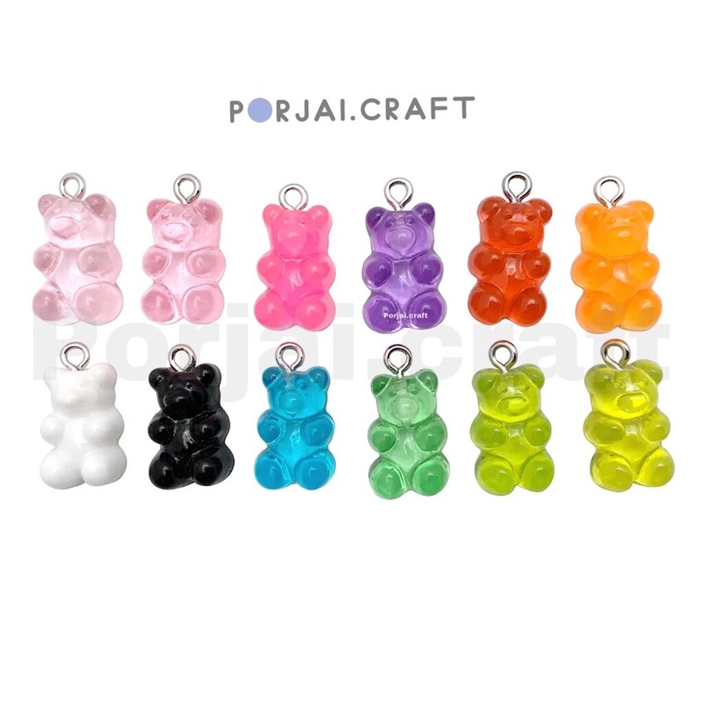 ภาพหน้าปกสินค้าจี้หมี เจลลี่แบร์ Jelly Bear pendants 20mm