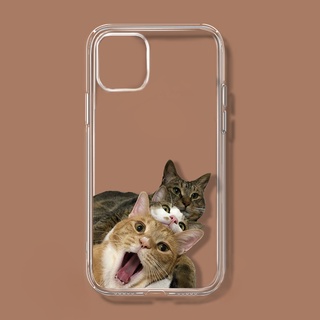 Cat sisters HD การพิมพ์ iPhone13promax เคสโทรศัพท์มือถือโปร่งใสเรียบง่าย 11 12 แบบนิ่มรวมทุกอย่าง iPhoneX MAX 7plus ฝาครอบป้องกันการตก