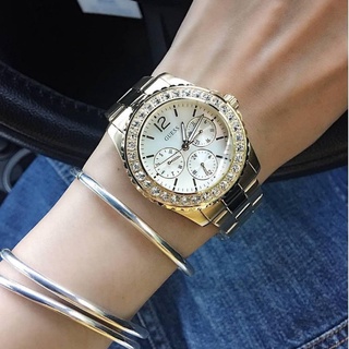 🎀 (สด-ผ่อน) A นาฬิกาสีทองล้อมคริสตัล U12005L1 ขนาด 37 mm. Womens Gold Tone Rose Gold Dial Quartz Watch
