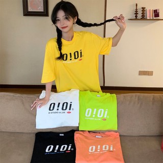 สินค้า Bentoy*พร้อมส่ง*เสื้อยืดแขนสั่นคอกลมลายOiOiใส่เป็นคู่ได้แฟชั่นสุดเก๋（0i0i）