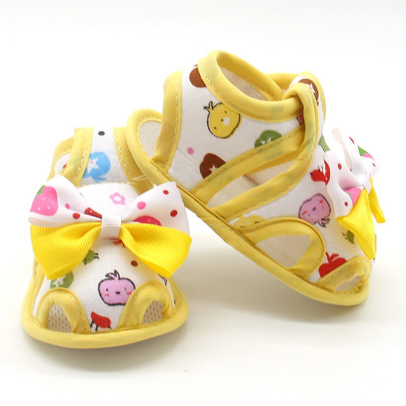 รองเท้าแตะประดับโบว์น่ารักสำหรับเด็กทารก