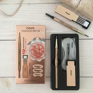 ภาพขนาดย่อของภาพหน้าปกสินค้าNovo Fashion Brow (No.5146) ดินสอเขียนคิ้ว+ไส้ดินสอ+บล็อกคิ้ว 3 ชิ้น พร้อมส่ง จากร้าน xinnshop บน Shopee ภาพที่ 7