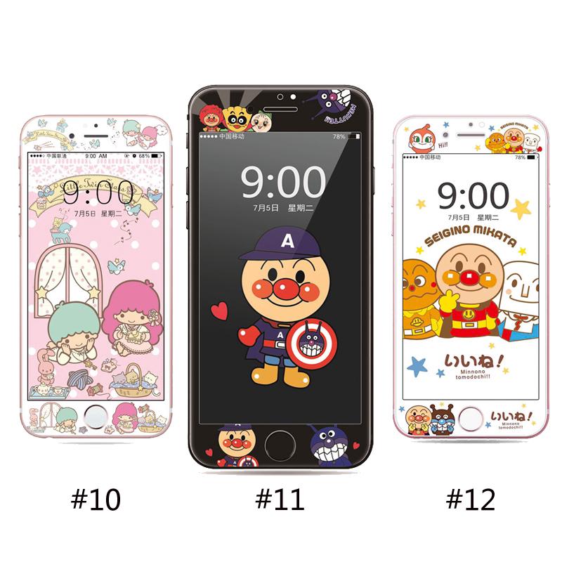 Tempered Glass For iPhone 6 6s 6plus 3D Soft Edge Screen Protector For iPhone 7 8 plus Cartoon Anpanman Glass