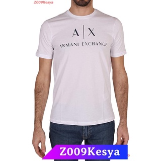 Z009Kesya เสื้อยืดสีพื้นผู้ชาย AX Armani Exchange Mens Crew Neck Logo Tee discount Armani ExchangeW=[