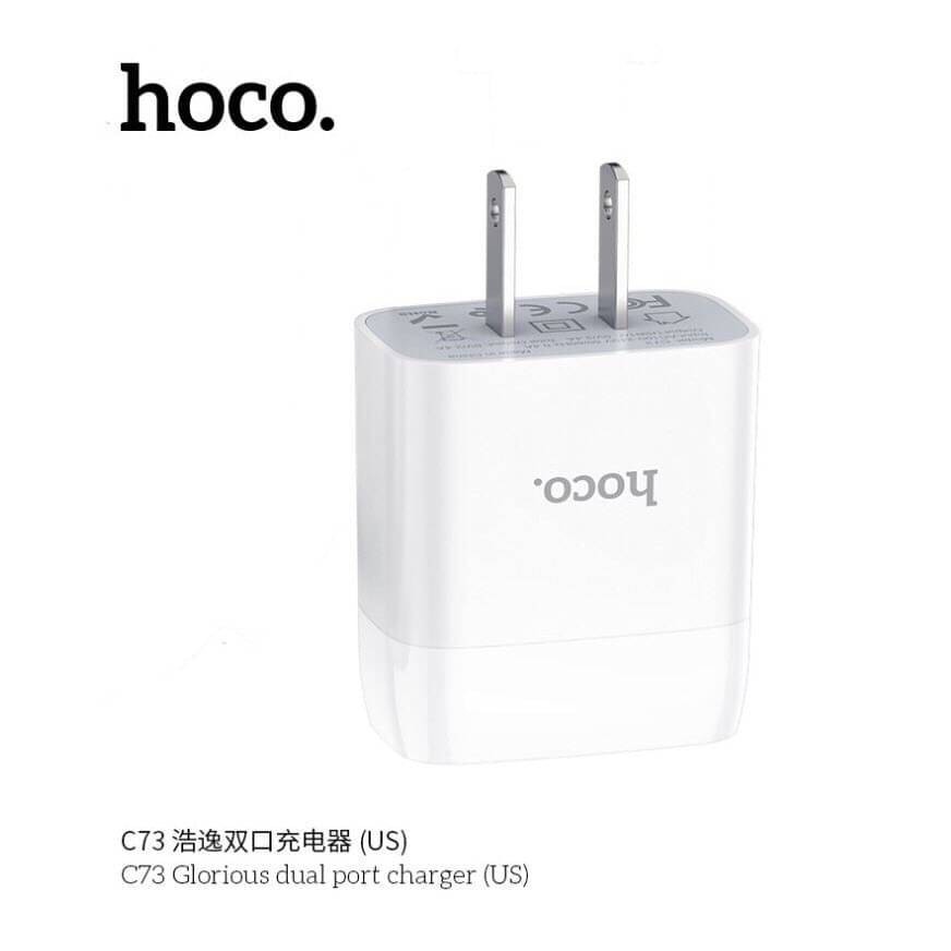 ส่งเร็ว-ส่งไว-hoco-c73-หัวชาร์จ-2-port-2-4a-ชาร์จเร็ว-999shopworld