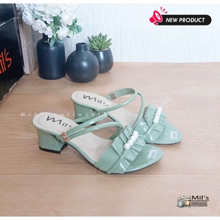 รองเท้าแตะรัดส้น ผู้หญิง - CKR Shop - CH.012 รองเท้าแตะปาร์ตี้ ประดับมุก ใหม่